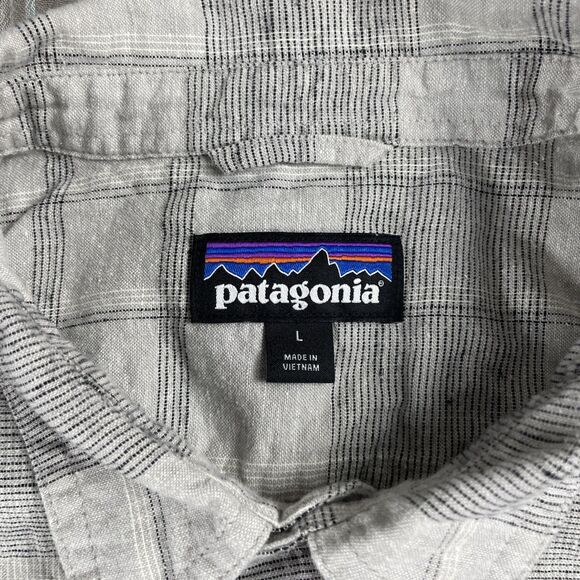 Lot Of 2 Patagonia Plaid Short Sleeve Shirts Hemp Blend + A/C Yarn Dye Men’s L - Picture 7 of 16